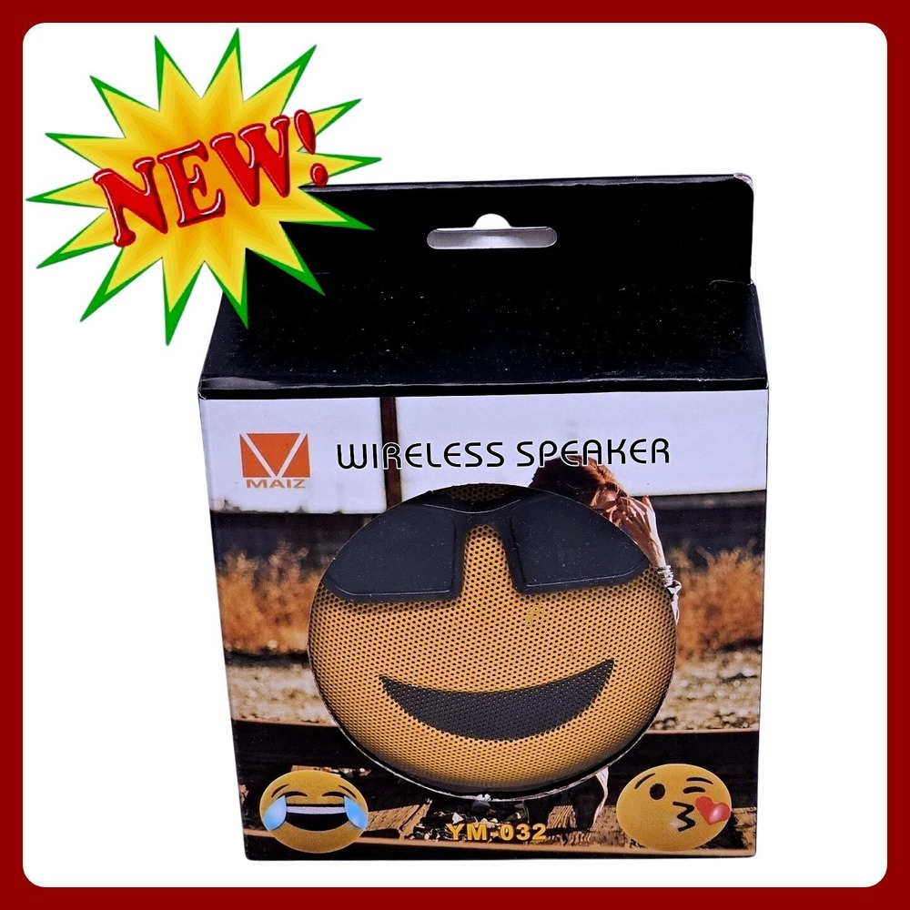 Maiz YM-032‎ Wireless Bluetooth Speaker Emoji Sunglasses Portable Yellow New